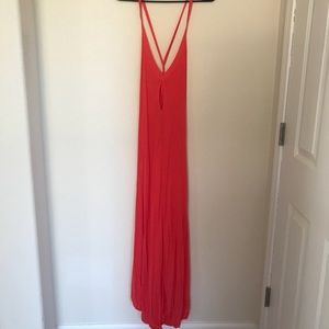 SUPER FUN FLOWY ORANGE SUMMER DRESS!